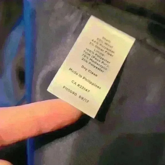 Talbots Navy Blue Wool Knit Blend Black Faux-Fur Trim Shetland Jacket Si… - Picture 13 of 16